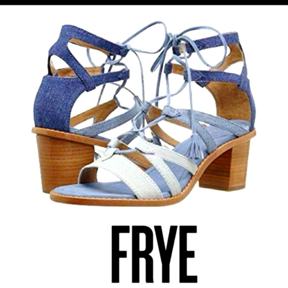 😍😍FRYE Brielle Gladiator Denim Sandal‎ - Picture 2 of 10